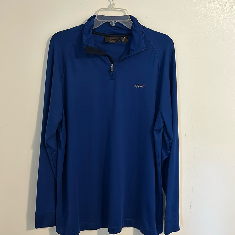 Greg Norman x Tasso Elba Blue Long sleeve 1/4 zip Long sleeve polo size M